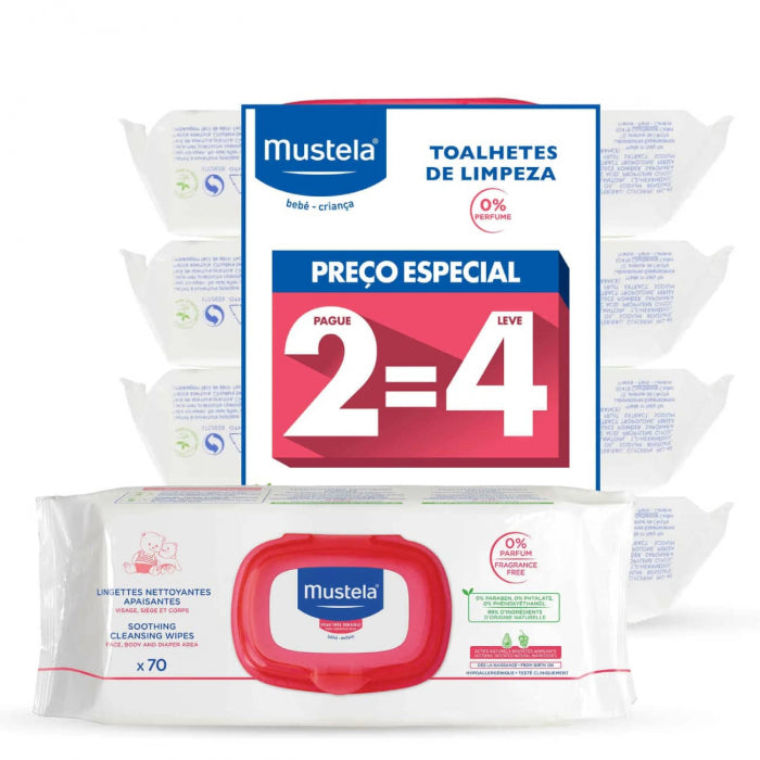 Mustela Baby Soothing Cleansing Wipes 4x70